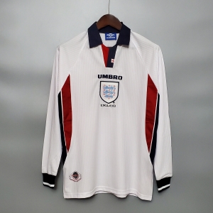 Retro Long Sleeve 1998 England home Soccer Jersey