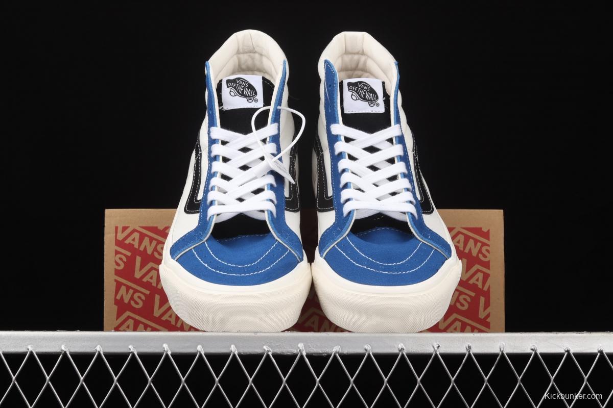 Vans Sk-Hi 38 DX blue-and-white high-top casual shoes VN0A4BVB21R