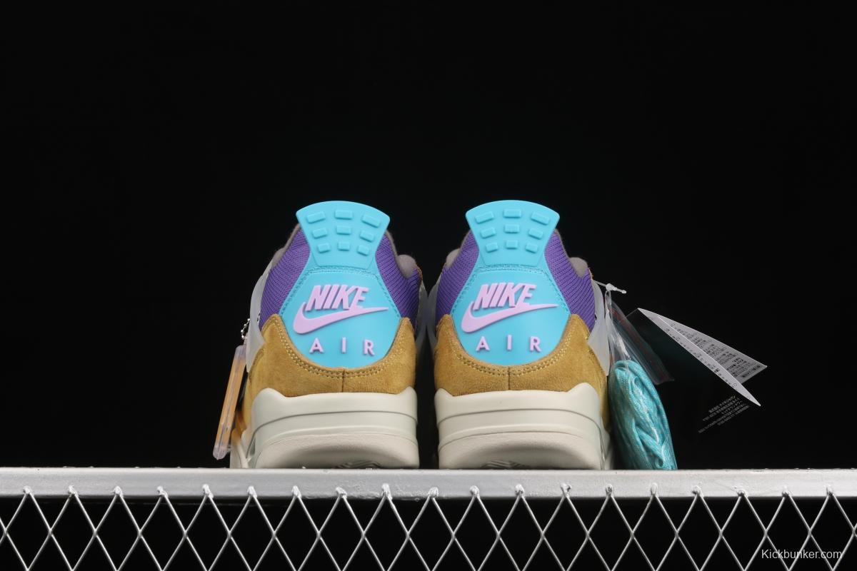 Union LA x Nike Air Jordan 4 Retro Desert Moss turquoise purple sports culture basketball shoes DJ5718-300