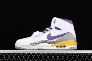 Jordan Legacy 312White and purple Velcro three-in-one board shoes AV3922-157,