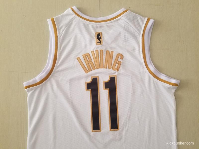 Kyrie Irving 11 White Golden Edition Jersey