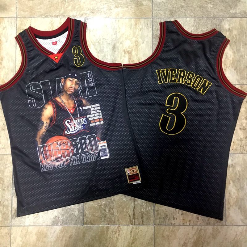 Men's Allen Iverson Black Retro Classic Team Jersey