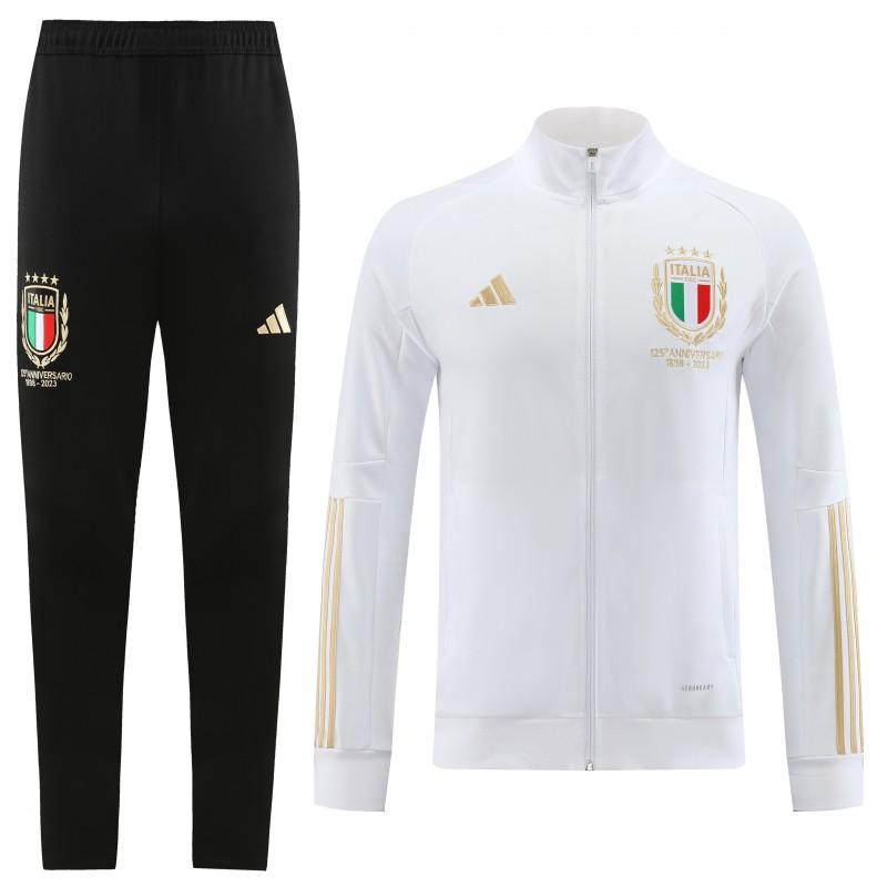 2023 Italy 125th Anniversary White Full Zipper Hooide Jacket+Pants