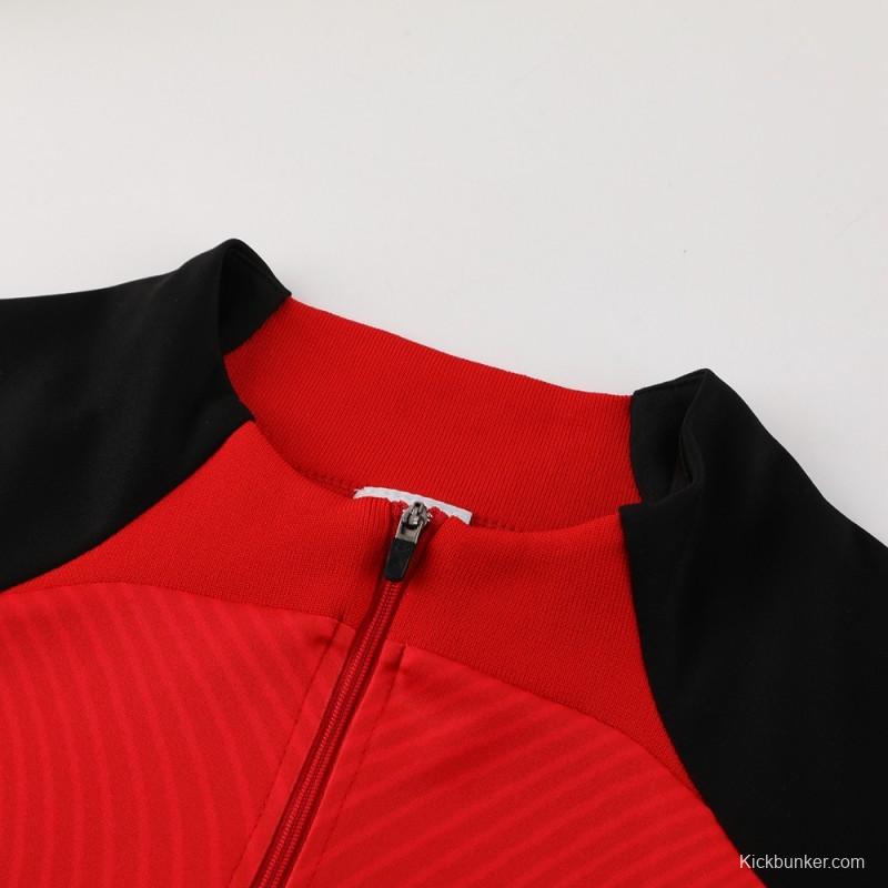 2024 Nike Red/Black Half Zipper Jacket+Pants