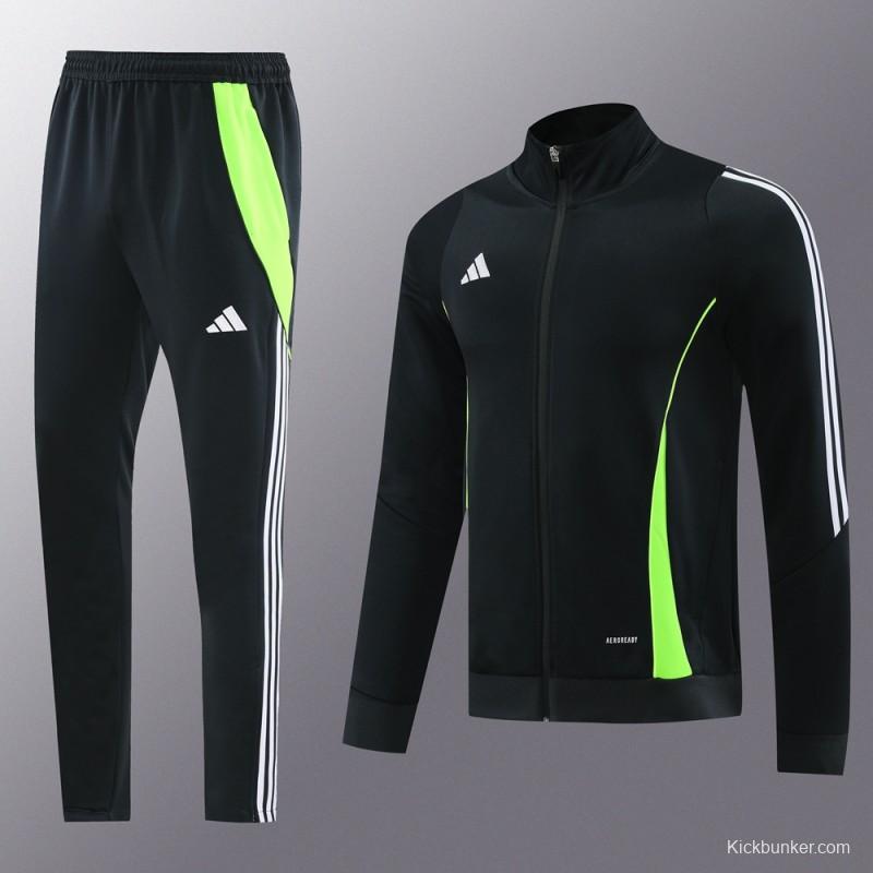 2024 Adidas Black/Green Full Zipper Jacket+Pants