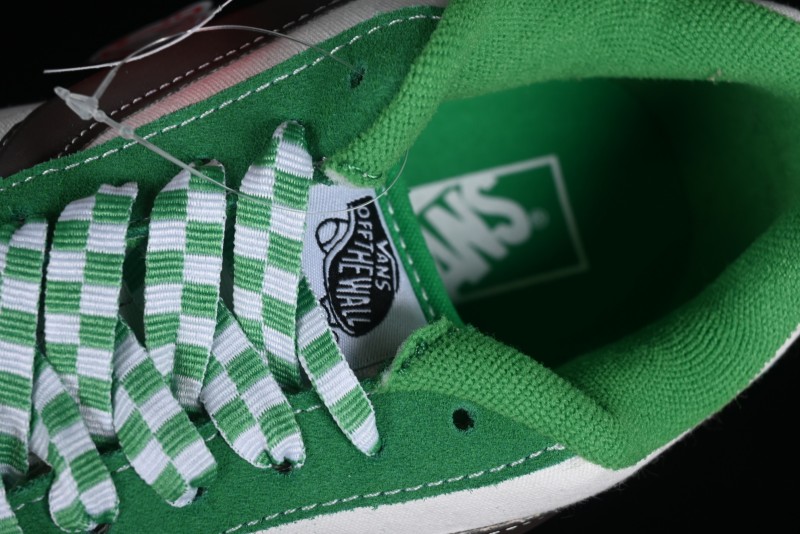 Vans Classics Knu Skool White Green Chunky Tongue Retro Sneakers - VN0009QCV0N