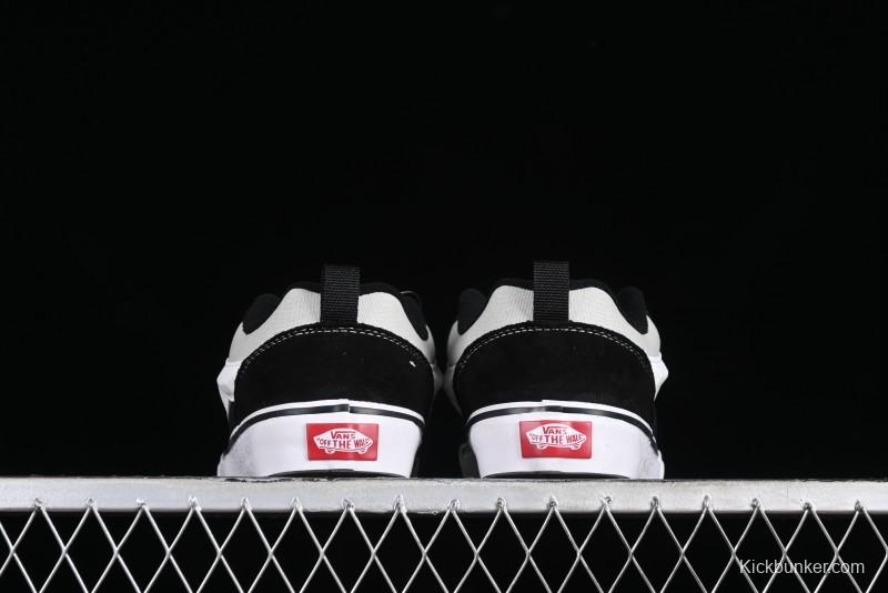 Vans Classics Knu Skool Patchwork Letter Lace-Up Chunky Tongue Platform Sneakers - VN0009QCBLK