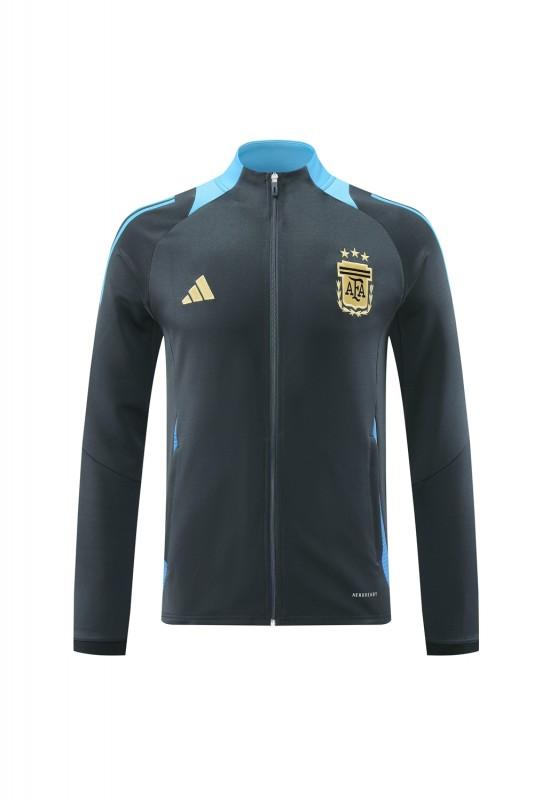 2024 Argentina Black Full Zipper Jacket +Long Pants