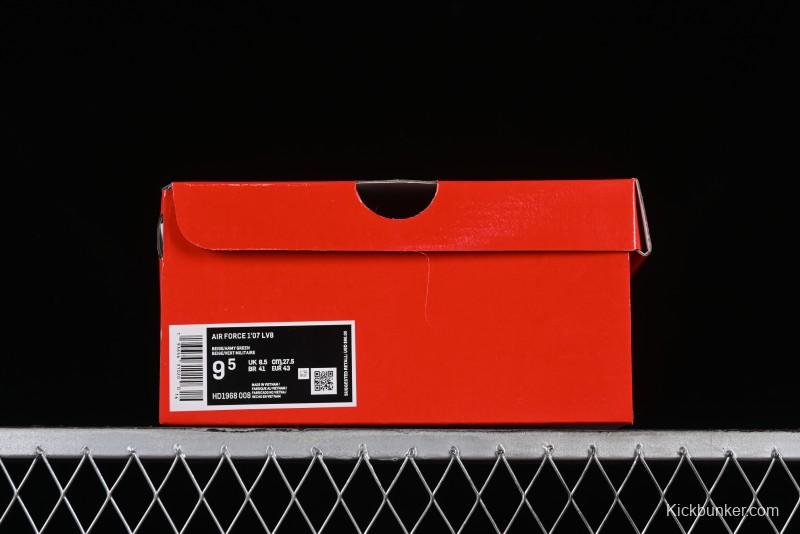 Supreme x Nike Air Force 1'07 Low Beige Green Casual Sneakers with Zoom Air Cushion - HD1968-008