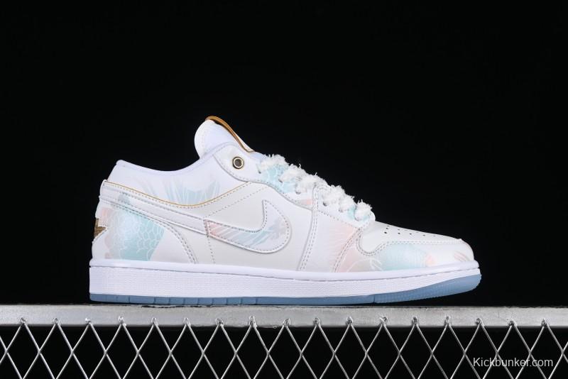 Nike Air Jordan 1 Low AJ1 Chinese New Year Limited Edition New Chinese Style Custom Steam Puppet - Third Prince Ao Bing Low Top Casual Sneakers FN8901-164