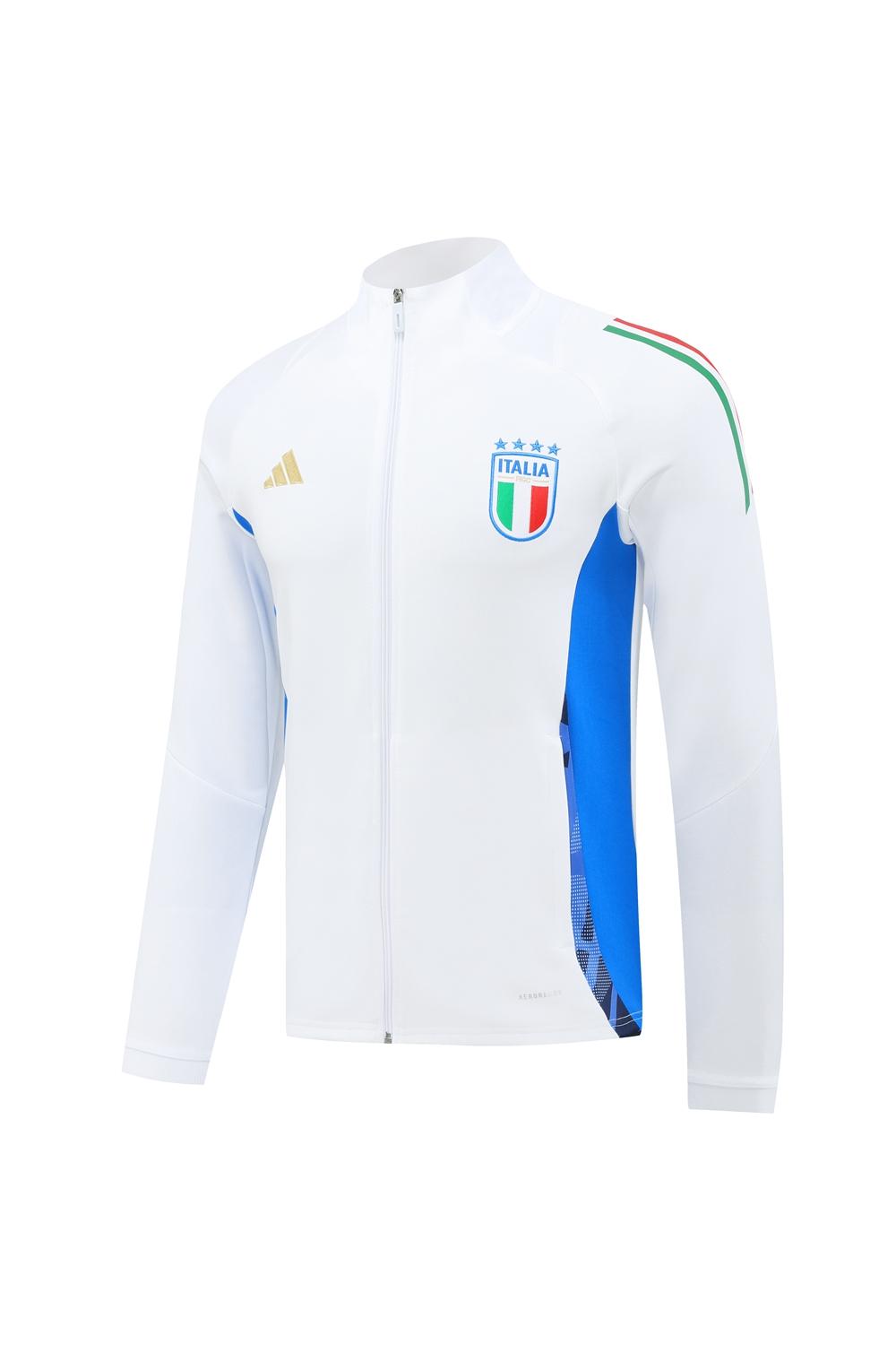 2024 Italy White Full Zipper Jacket +Long Pants