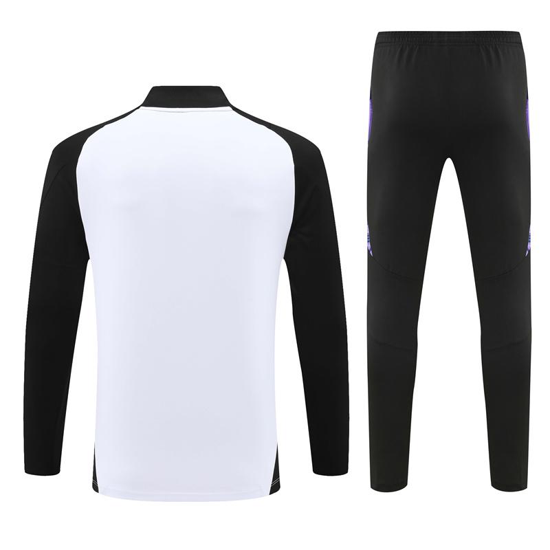 2024 Germany Black/White Half Zipper Jacket+Long Pants