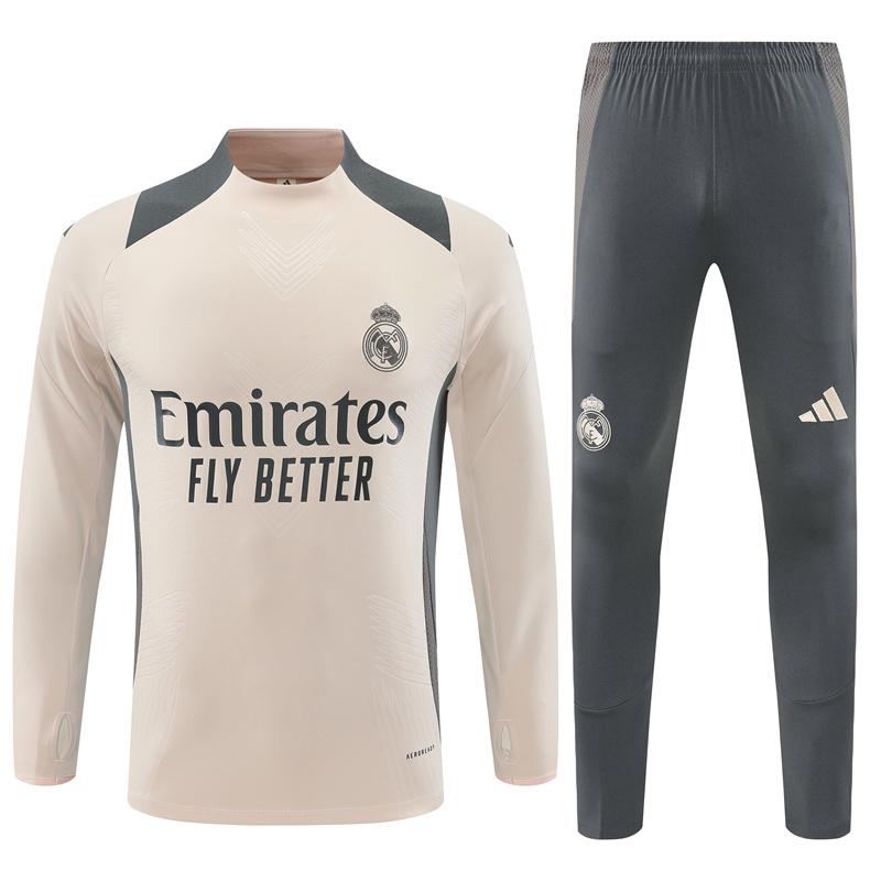 24/25 Real Madrid khaki Half Zipper Jacket+Long Pants