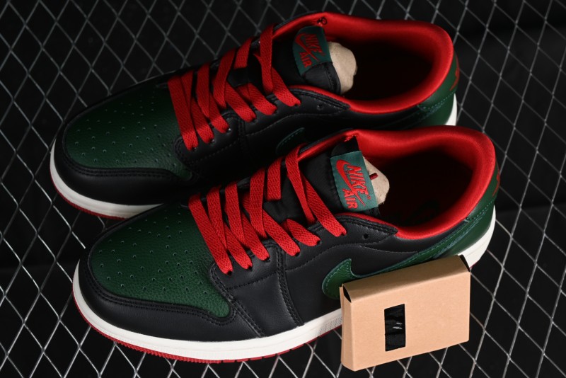 Nike Air Jordan 1 Low AJ1 Black Green Casual Sneakers - CZ0775-036