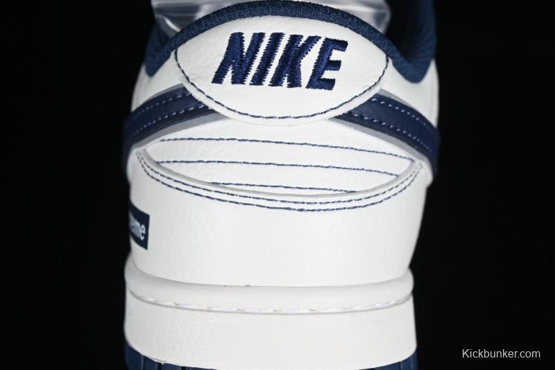 Nike Supreme x SB Dunk Low Collaboration Dark Blue Colorway Low-Top Casual Skate Shoes - RM2308-238