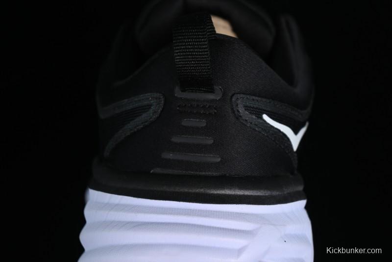 HOKA ONE ONE Bondi 8 Functional Cushioned Running Shoes with Engineered Mesh Upper - 1123202 BWHT