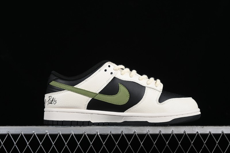 Nike SB Dunk Low Casual Skateboarding Shoes in Beige Green with Hemp Rope Detail - LK2146-511
