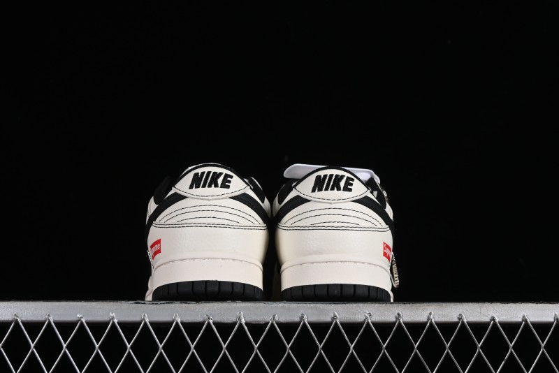 Nike SB Dunk Low Supreme Collaboration - Beige Black Line Anniversary Customized Low-Top Casual Skate Shoes - XX2025-316