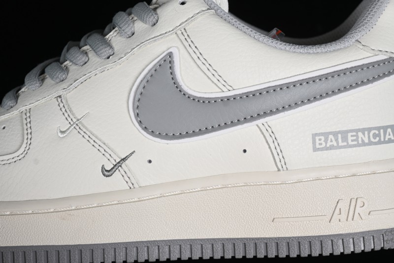 Balenciaga x Nike Air Force 1 '07 Low Triple Swoosh Beige Grey Casual Shoes - FR0538-091
