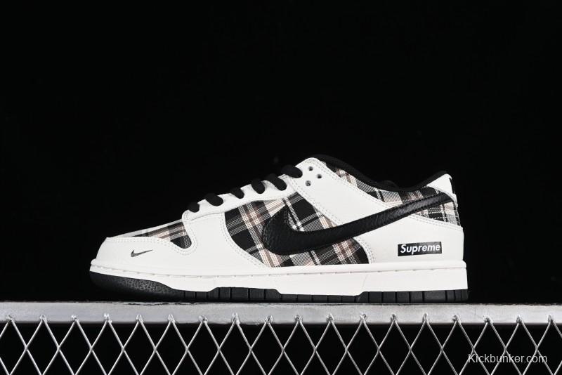 Nike SB Dunk Low Supreme Plaid Colorway Low-Top Casual Skateboarding Shoes - SU1098-061