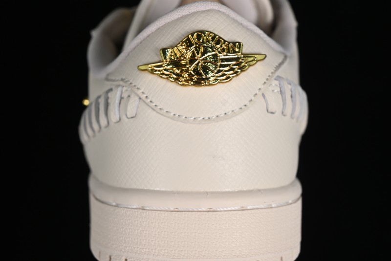 Nike Air Jordan 1 Low "Method of Make" Casual Sneakers in White Gold - FN5032-200