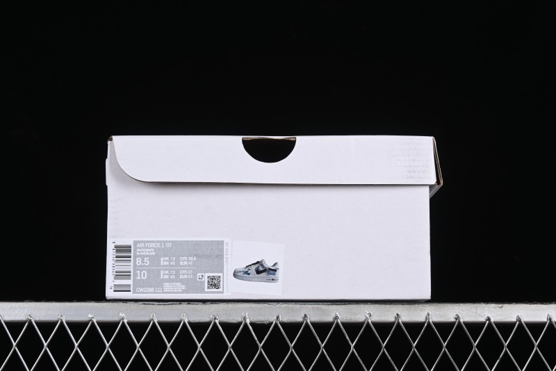 Nike Air Force 1 '07 Low Casual Sneakers with Two-Tone Shadow Swoosh and Custom Anime Art - CW2288-111