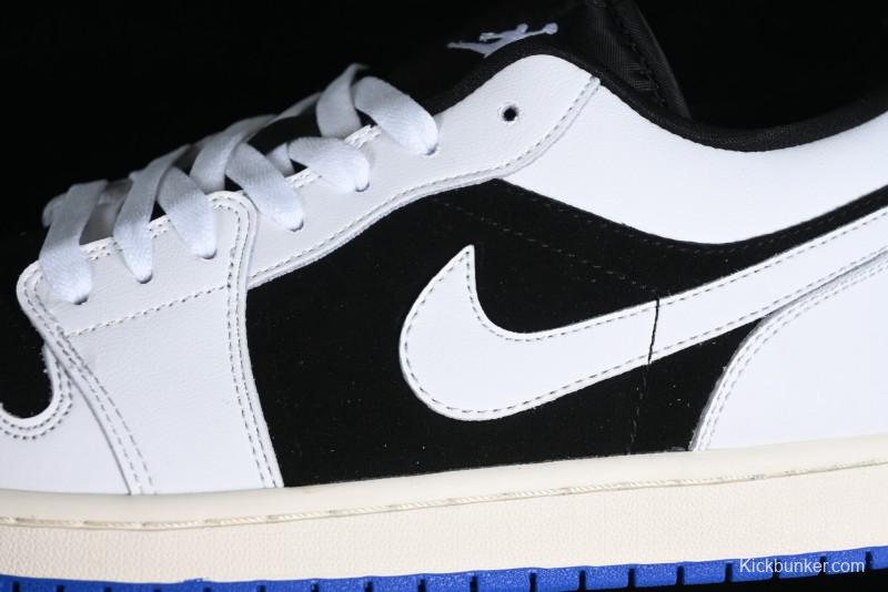 Nike Air Jordan 1 Low "Quai 54" Casual Sneakers in White Black Blue - HQ0764-001