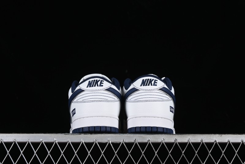 Nike Supreme x SB Dunk Low Collaboration - Navy Blue Anniversary High-End Custom Low-Top Casual Skate Shoes - DY1503-005