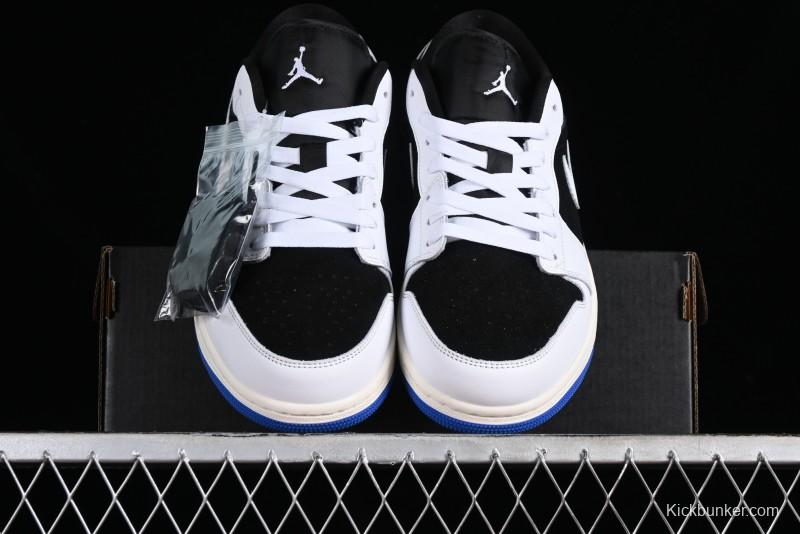 Nike Air Jordan 1 Low "Quai 54" Casual Sneakers in White Black Blue - HQ0764-001