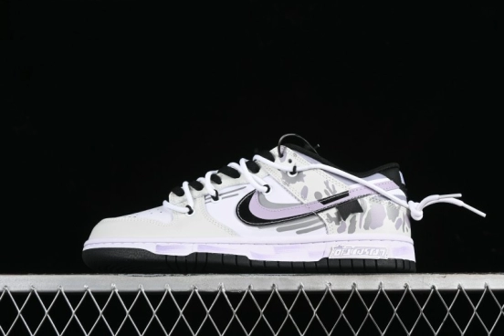 Nike Dunk Low SB Special Mission Camo Navy Black White Purple Grey Skateboarding Shoes - DD1391-100