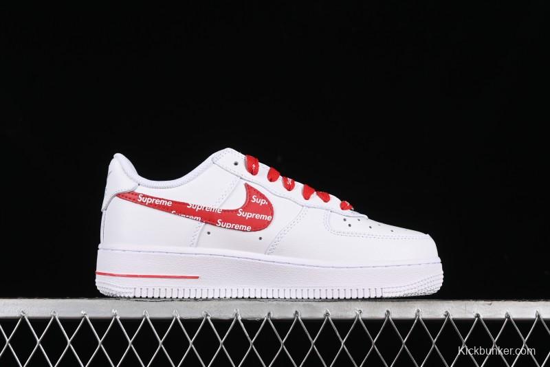 Supreme x Nike Air Force 1 '07 Low Casual Sneakers with Full-Length Air Solo Cushion - CU9225-010