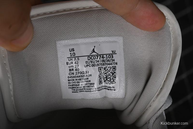 Nike Air Jordan 1 Low Casual Sneakers in White-Grey - FQ7687-300