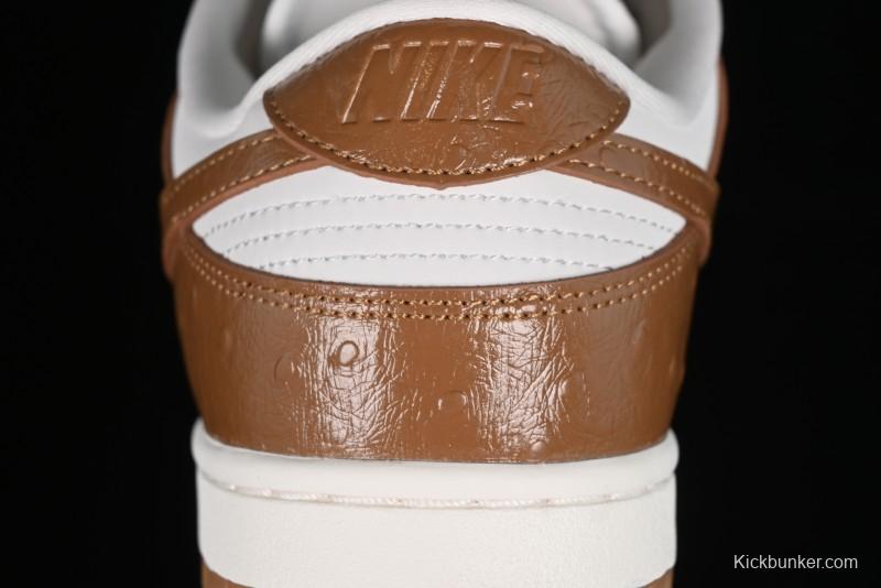 Nike Dunk Low LX SB Casual Skate Shoes in Brown Ostrich - FJ2260-001