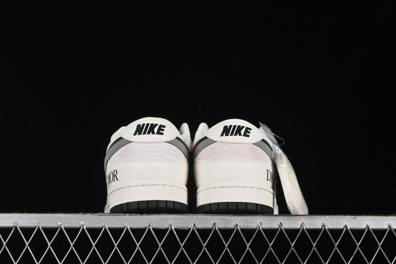 Nike SB Dunk Low Dior Collection - Beige Grey Black Swoosh Anniversary High-End Custom Low-Top Casual Skate Shoes - XD6188-041