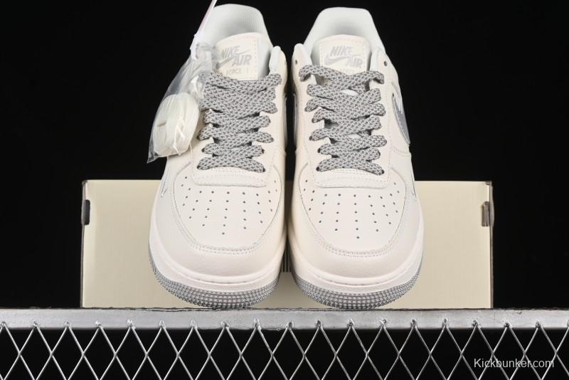 Nike Air Force 1 '07 Low QR Code Light Grey Starry Casual Sneakers - CU1836-963