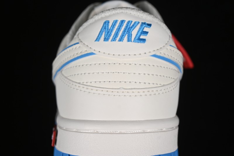 Nike SB Dunk Low Supreme Collaboration - Cream White with Sky Blue Swoosh Anniversary Customized Low-Top Casual Skate Shoes - DJ2024-012