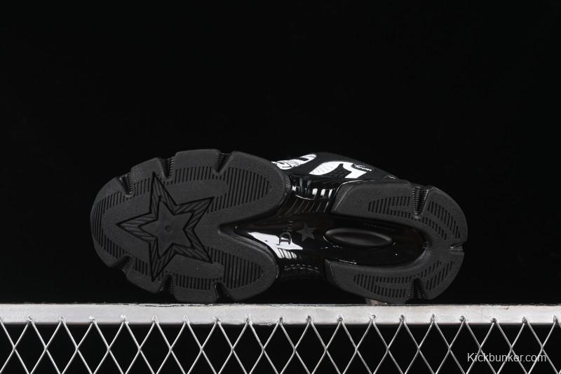 Dior Chrono Round Toe Lace-Up Lifestyle Casual Running Sneakers - 6865 BLACK WHITE