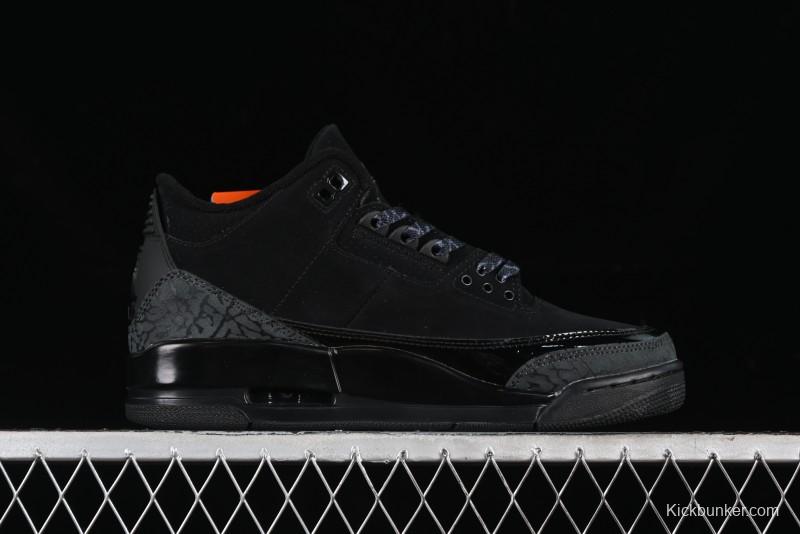 Nike Air Jordan 3 Retro Basketball Shoes in Midnight Black - CT8532-001