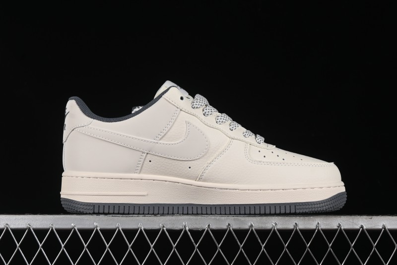 Nike Air Force 1 '07 Low Stussy Collaboration - Light Grey Double Swoosh Casual Sneakers - XZ6188-012