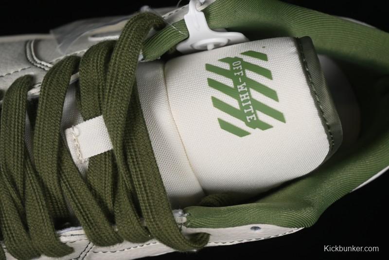 Nike Air Jordan 1 Low OFF-WHITE Collaboration - Retro Basketball Shoes with Beige Green Stitching - CF3688-021