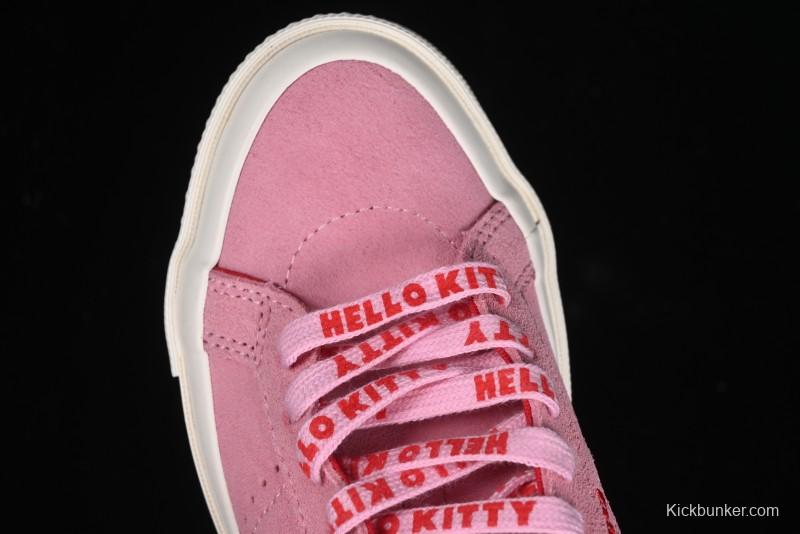 Converse One Star Hello Kitty Collaboration Low Top Casual Sneakers with Embroidered Bow - 362941C