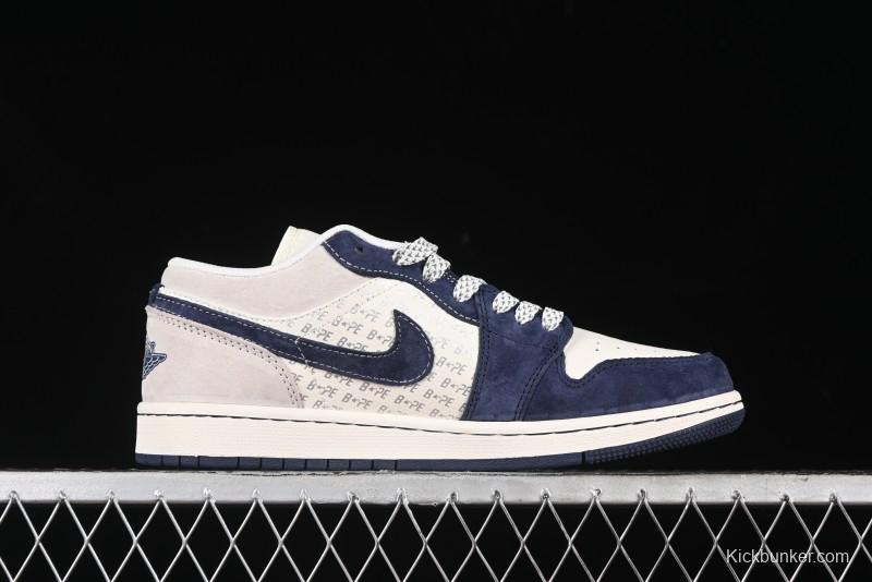 Nike Air Jordan 1 Low BAPE Collaboration Retro Basketball Shoes - WG8850-015