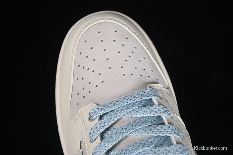 Nike SB Dunk Low Stussy Collaboration - Double Swoosh Ice Blue Anniversary Custom Low-Top Casual Skate Shoes - XX2026-101