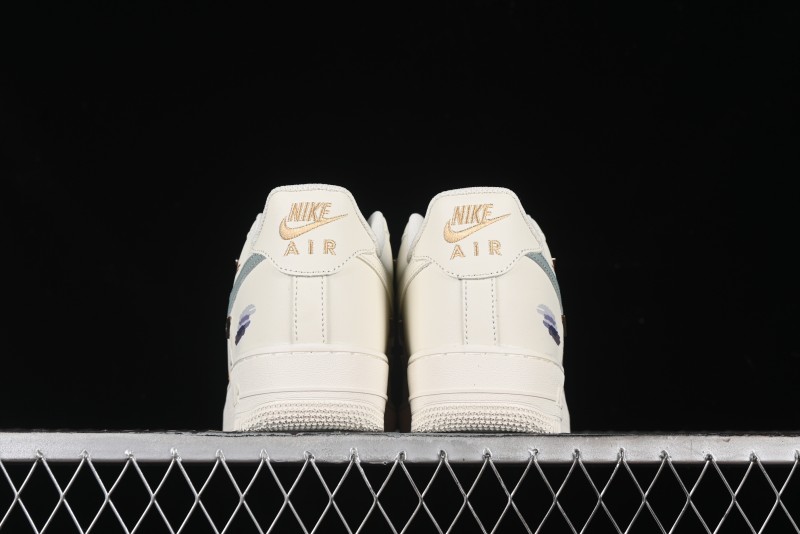 Nike Air Force 1 '07 Low Casual Sneakers with Mint Mambo Anime Theme and Gold Spray - ZH0316-040