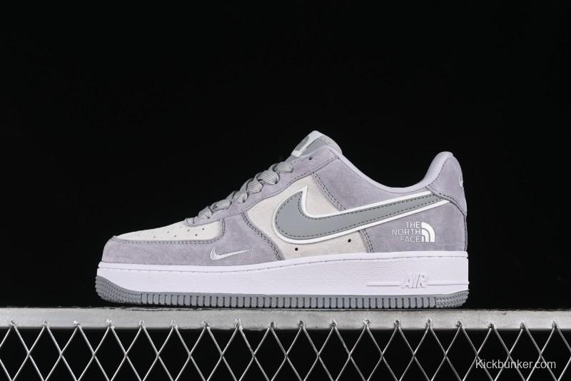 Nike Air Force 1 '07 Low The North Face Collaboration - Silver Grey Pigskin Sneakers - KK3333-004