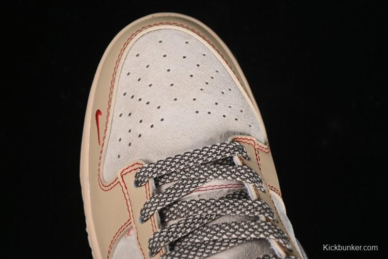 Nike SB Dunk Low SUP Collaboration - Distressed Black Swoosh Anniversary Custom Low-Top Skate Shoes - MM1089-021