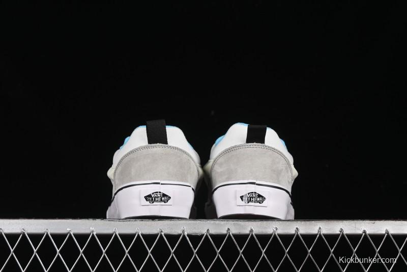 Vans Knu Skool Low-Top Retro Casual Vulcanized Slip-On Shoes in Grey Blue - VN000D6CCCZ