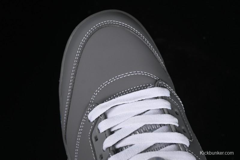 Nike Air Jordan 5 Retro Basketball Shoes with Grey Wolf Colorway - 136027-005