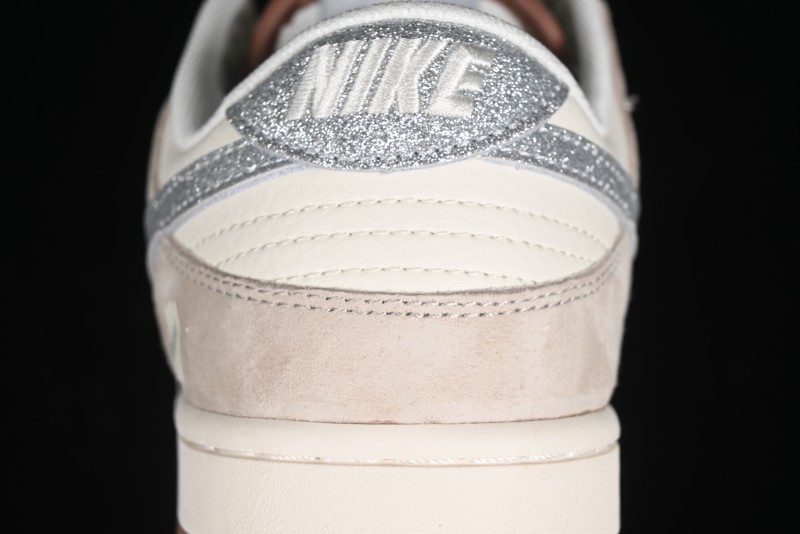 Nike SB Dunk Low UN Collaboration - Light Brown with Silver Swoosh Anniversary High-End Custom Low-Top Casual Sneakers - CF3688-013