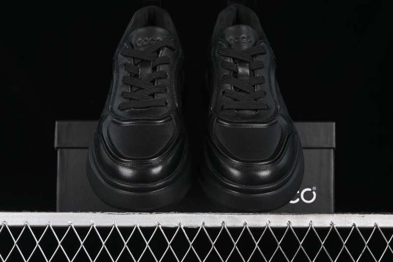 Ecco Street ACE Series Autumn New Retro Fashion Genuine Leather Platform Casual Sneakers - 63336101001